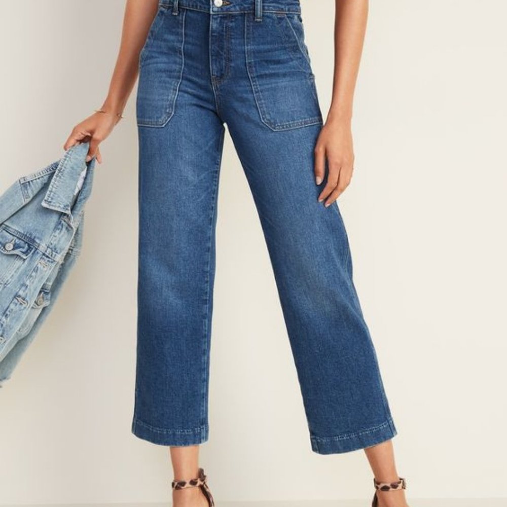 Old Navy High-Waisted Slim Wide-Leg Workwear Jeans